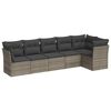 vidaXL Garden Sofa Set Gray PE Rattan, Powder-Coated Steel Large