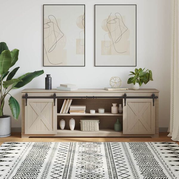 vidaXL Sliding Cabinet Door Kit 72.0 " Carbon Steel