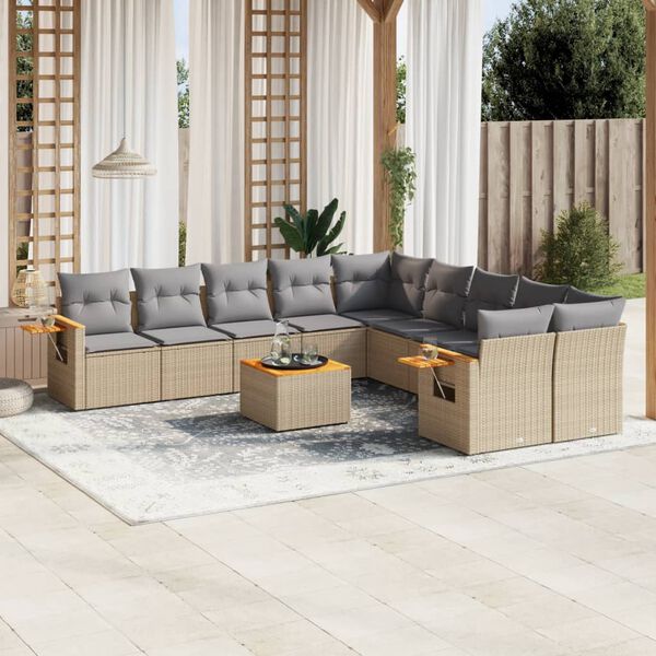 vidaXL Garden Sofa Set Beige