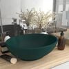 vidaXL Luxury Basin Oval-shaped Matt Dark Green 15.7x13.0" Ceramic