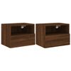 vidaXL TV Wall Cabinet Set of 2 Brown Oak Engineered Wood