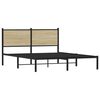 vidaXL Bed Frame Sonoma Oak Steel, Engineered Wood King Size Bed Frame