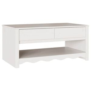 vidaXL Coffee Table Drammen White 99 x 55 x 45 cm Solid pine wood