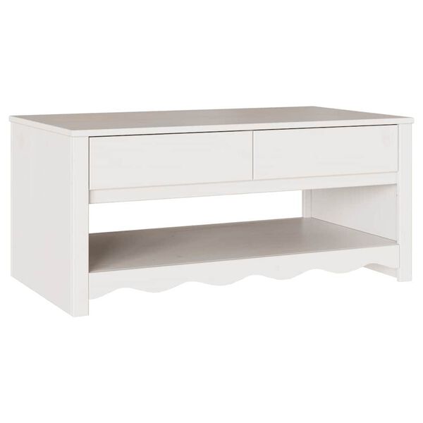 vidaXL Coffee Table Drammen White 99 x 55 x 45 cm Solid pine wood