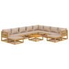 vidaXL Garden Lounge Set Taupe, Natural Wood