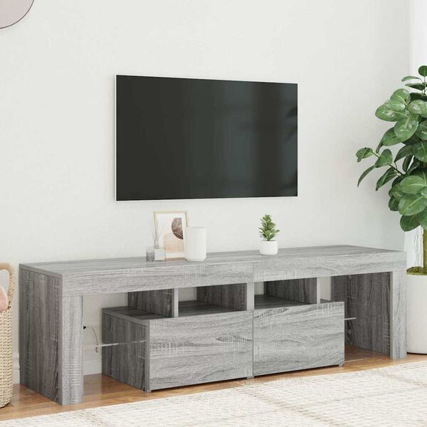 vidaXL TV Cabinet Grey sonoma Engineered wood 55.1 x 14.4 x 15.7 in