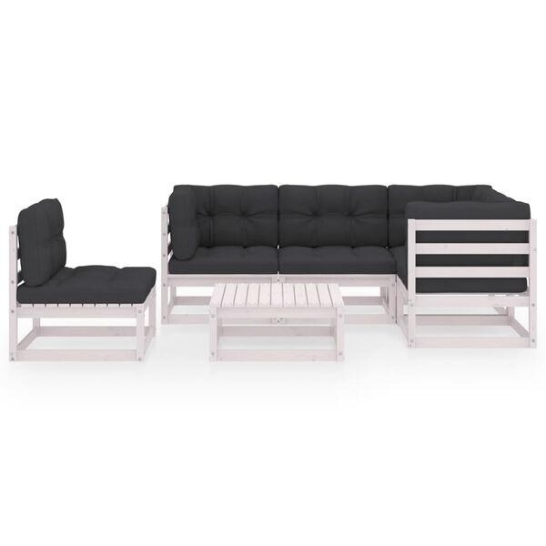 vidaXL Garden Lounge Set White, Anthracite