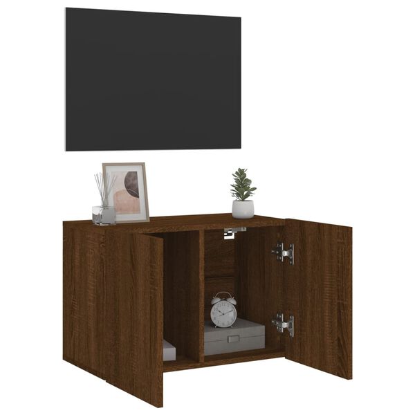 vidaXL TV Cabinet Brown oak Engineered wood Small to Medium TV Cabinet