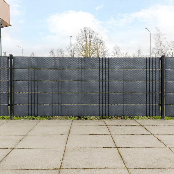 vidaXL Balcony Screens 10 pcs Anthracite 100.4x7.5" Poly Rattan