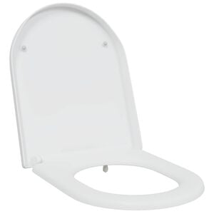 vidaXL Toilet Seat White 18.19 x 14.17 x 1.69 in Duroplast
