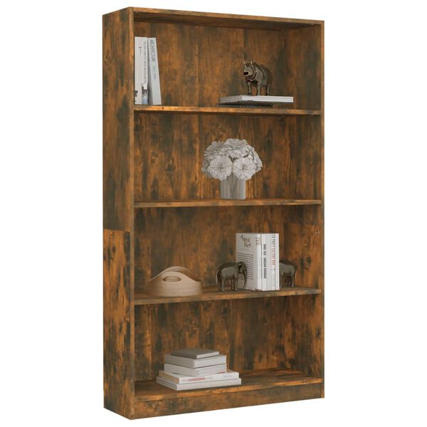 vidaXL Book Cabinet Smoked oak Engineered wood 55.9 in height