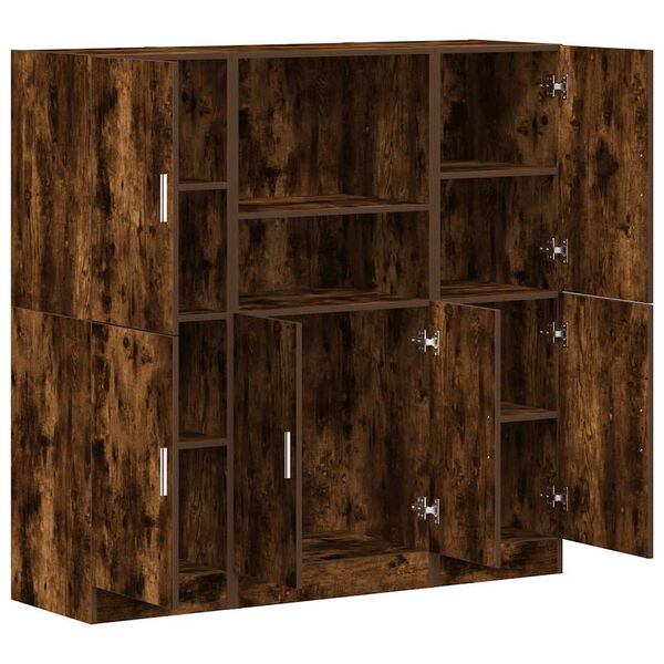 vidaXL Kitchen Cabinet Set Smoked Oak Engineered Wood Medium