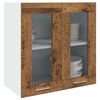 vidaXL Kitchen Wall Cabinet Old wood Engineered wood, glass Medium