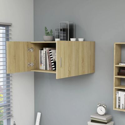 vidaXL Wall Mounted Cabinet Sonoma Oak 31.5"x15.4"x15.7" Chipboard