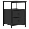 vidaXL Bedside Cabinet Set of 2 Black Engineered wood, iron Standard