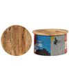 vidaXL Coffee Table Set of 2 Multicolor Solid mango wood, old tin sheet
