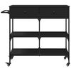 vidaXL Kitchen Trolley Black 41.3"x16.5"x37.4" Engineered Wood