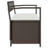 vidaXL Garden Storage Bench with Cushion Brown Poly Rattan