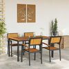 vidaXL Garden Dining Set 5 pcs Black and brown 59.1" x 35.4" x 29.5