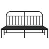 vidaXL Bed Frame Black Powder-Coated Steel Double Bed Frame