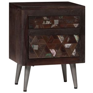 vidaXL Bedside Cabinet Multicolor Solid reclaimed wood and steel