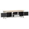 vidaXL TV Cabinet Silver and brown Solid mango wood, aluminum 47.2 in wide