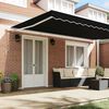 vidaXL Retractable Awning Black 196.85" x 118.11" Polyester and Metal