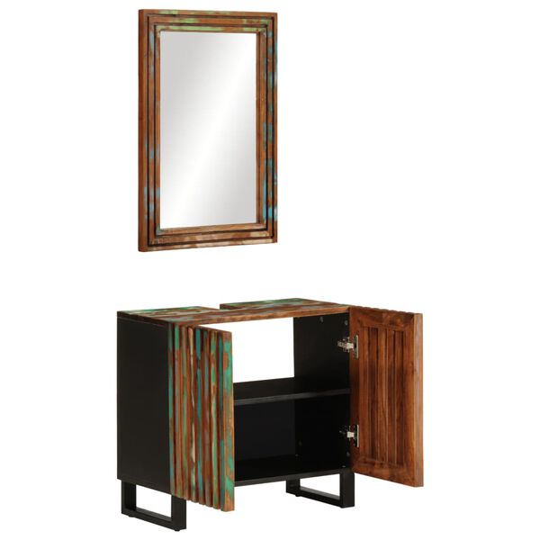 vidaXL Bathroom Furniture Set Reclaimed Wood Finish