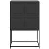 vidaXL Sideboard Black Steel Medium Sideboard Rectangular Industrial