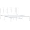 vidaXL Bed Frame White Powder-Coated Steel Small Double Bed Frame