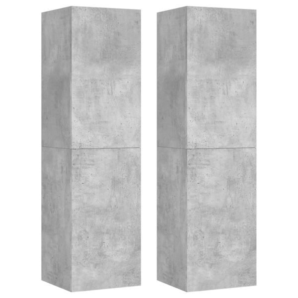 vidaXL TV Cabinet Set of 2 Concrete Grey Engineered Wood Medium
