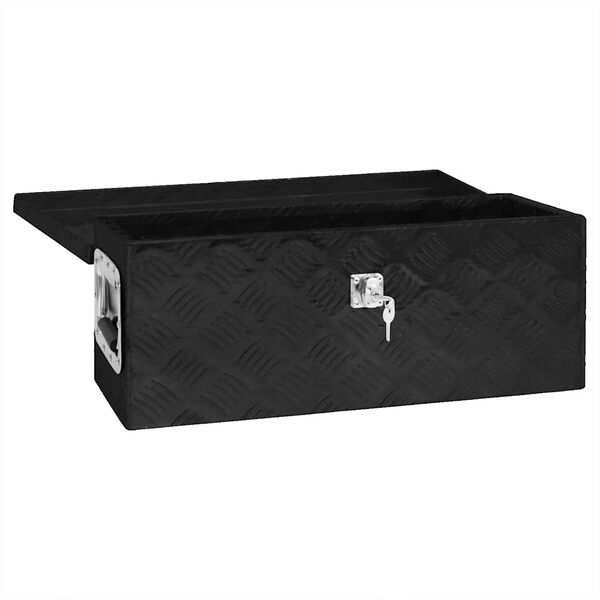 vidaXL Storage Box Black 23.6"x9.3"x9.1" Aluminum