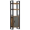 vidaXL Bookshelf Brown and black Solid Mango Wood and Powder-Coated Iron
