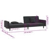 vidaXL Sofa Bed Black Velvet Velvet (100% polyester), Wooden Frame, Plastic