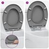 vidaXL Toilet Seat Grey 17.64 x 14.69 x 1.65 in Duroplast