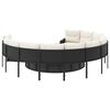 vidaXL Garden Sofa Black Poly Rattan Large Removable Covers
