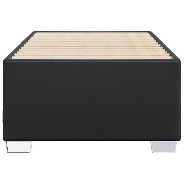 vidaXL Bed Frame Black Faux leather, engineered wood Twin Modern