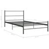 vidaXL Bed Frame Grey Metal Twin Sturdy Bed Frame Rectangular