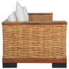 vidaXL Sofa Set Brown Natural rattan Large Removable Covers Sofa Set
