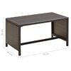 vidaXL Coffee Table Brown Polyethylene rattan, powder-coated steel 27.6 in
