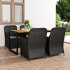 vidaXL 5 Piece Patio Dining Set Black