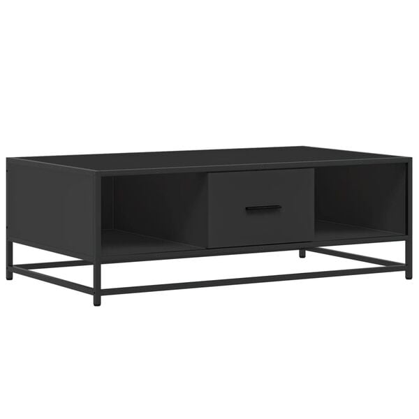 vidaXL Coffee Table Black Engineered wood 39.4x22.4x13.8 in Coffee Table