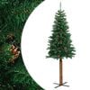 vidaXL Christmas Tree Green PVC, Solid Pine Wood, Powder-Coated Steel Slim