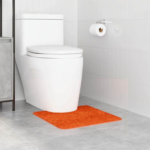 vidaXL Anti-slip Bath Mat with Toilet Cut Orange 19.7" x 19.7" PP