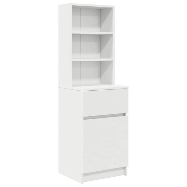 vidaXL Bedside Cabinet White Engineered wood Extra Tall Bedside Cabinet