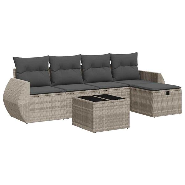 vidaXL Garden Sofa Set Light Grey, Dark Grey