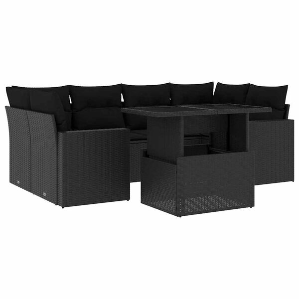vidaXL Garden Sofa Set Black