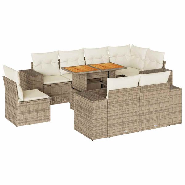 vidaXL Garden Sofa Set Beige, Cream White