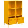 vidaXL Highboard Mustard Yellow Cold-rolled Steel 26.8x15.4x40.7 in