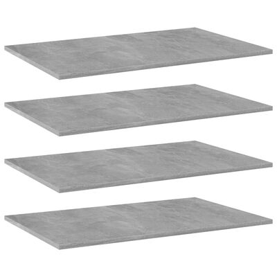vidaXL Bookshelf Boards 4 pcs Concrete Gray 31.5"x19.7"x0.6" Engineered Wood